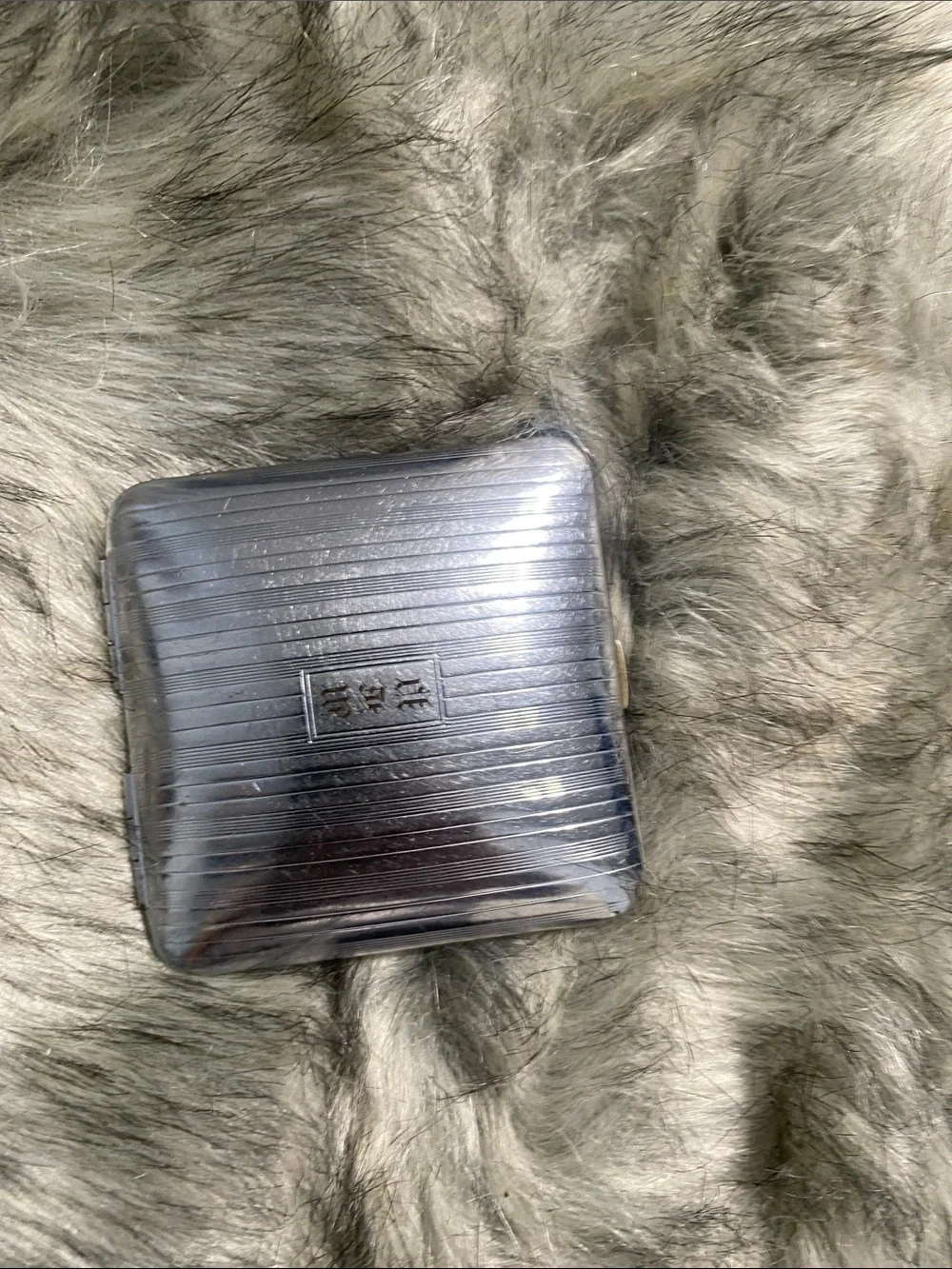 Classic Silver Metal Money Clip Card Case - Sleek Striped Finish